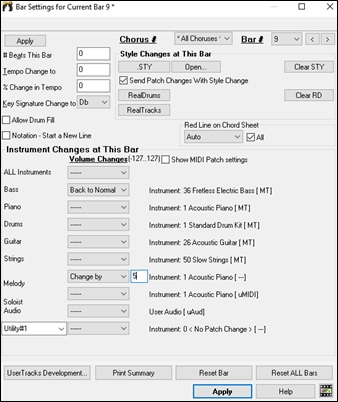 Edit Settings dialog